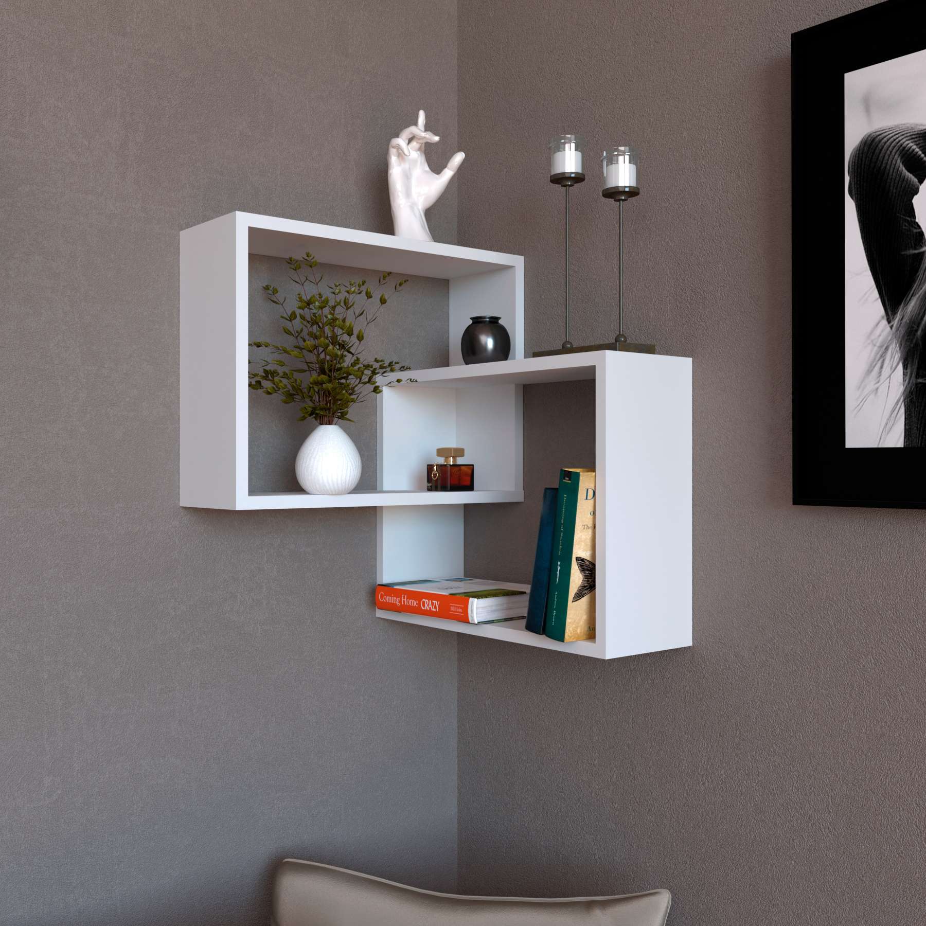 Фото полиця настінна DiPortes bt-115-wt колір: , ціна, опис, разміри — інтернет-магазин меблів в Києві