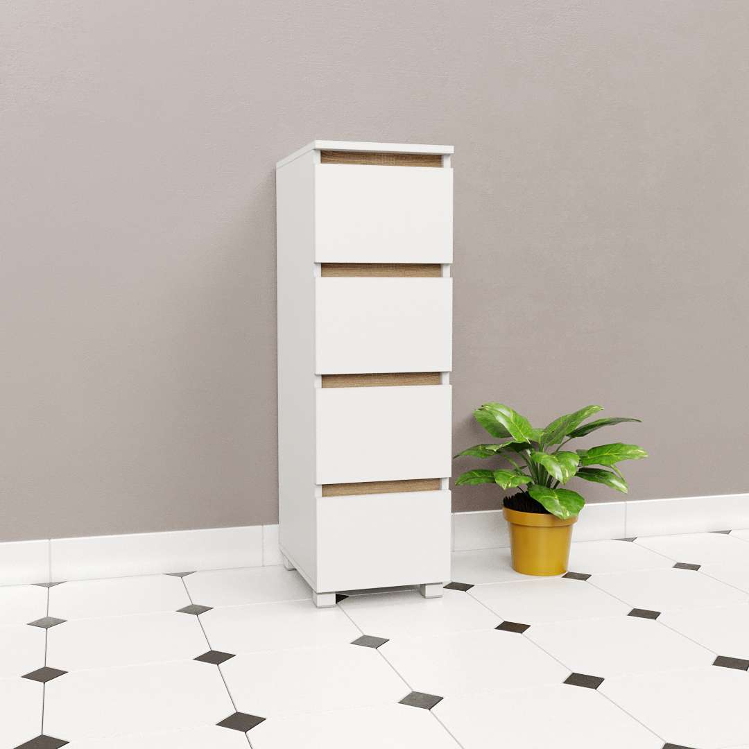 Фото комод DiPortes komod-kapri-k-43-belyj-planka-dub-sonoma колір: , ціна, опис, разміри — інтернет-магазин меблів в Києві