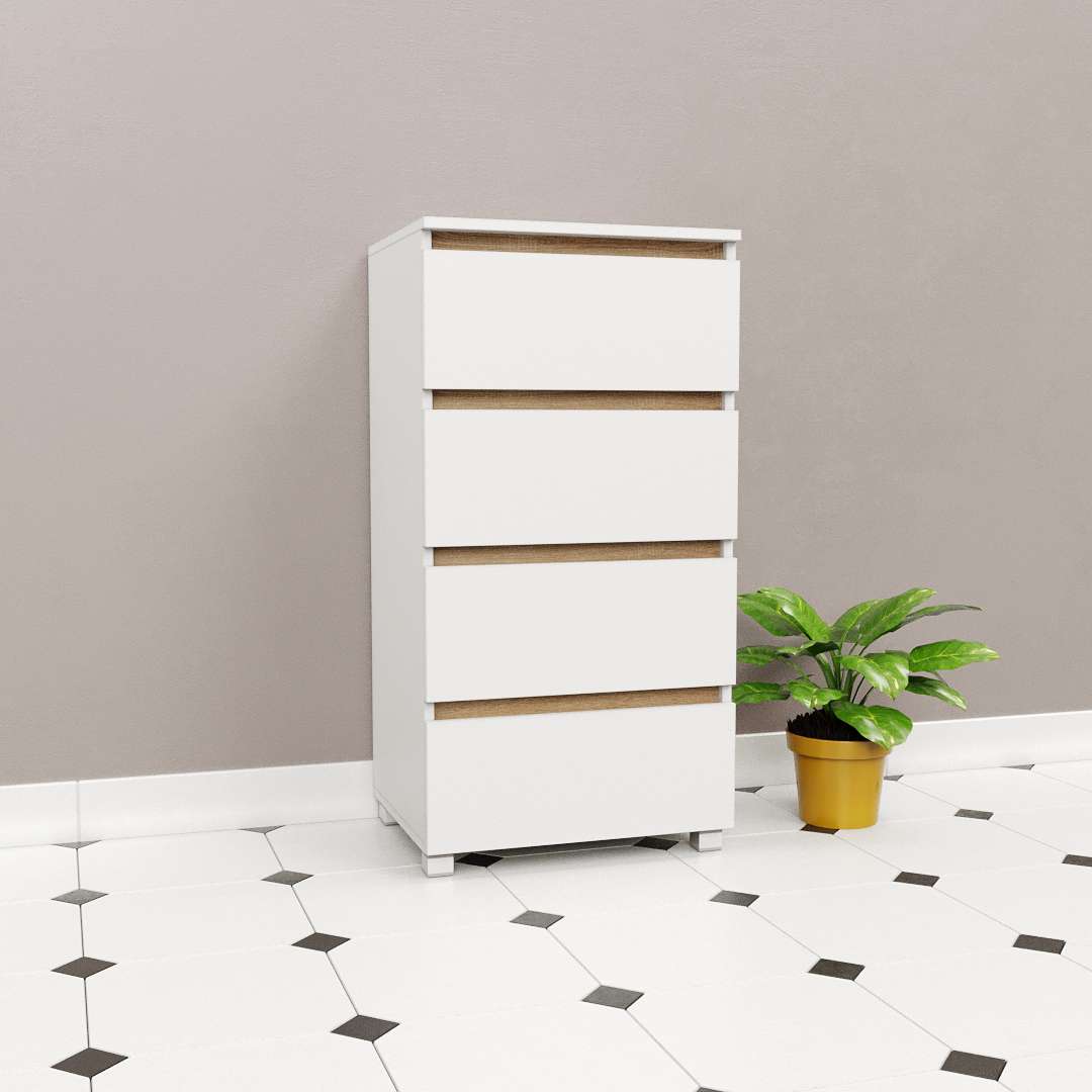 Фото комод DiPortes komod-kapri-k-45-belyj-planka-dub-sonoma колір: , ціна, опис, разміри — інтернет-магазин меблів в Києві