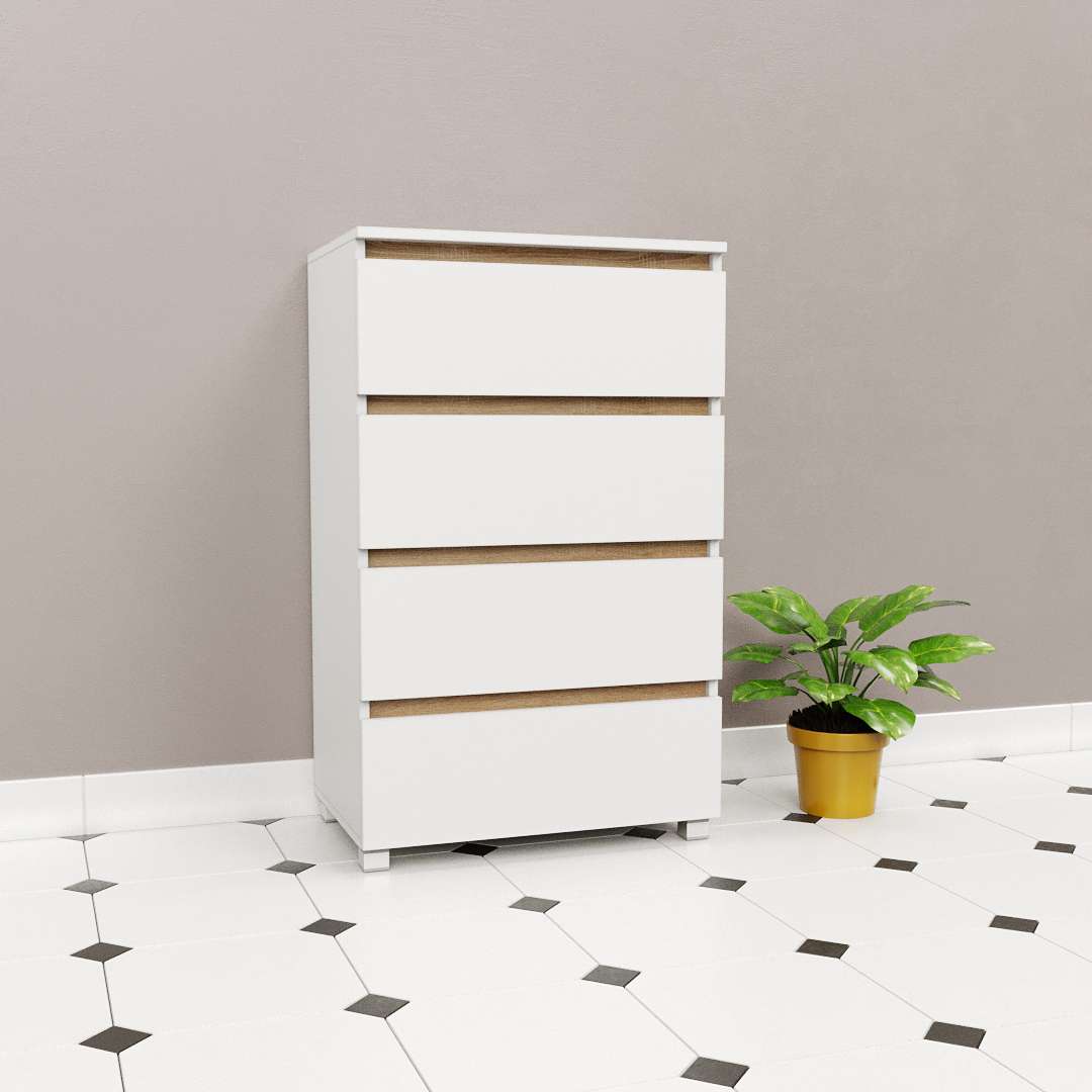 Фото комод DiPortes komod-kapri-k-46-belyj-planka-dub-sonoma колір: , ціна, опис, разміри — інтернет-магазин меблів в Києві