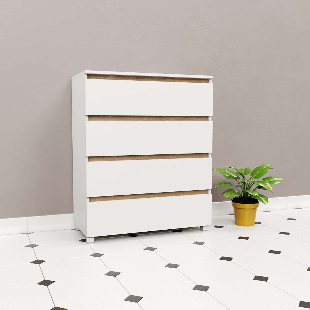 Фото комод DiPortes komod-kapri-k-48-belyj-planka-dub-sonoma колір: , ціна, опис, разміри — інтернет-магазин меблів в Києві