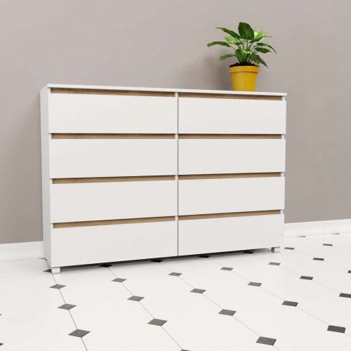 Фото комод DiPortes komod-kapri-k-407-belyj-planka-dub-sonoma колір: , ціна, опис, разміри — інтернет-магазин меблів в Києві