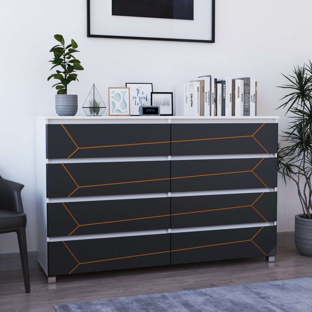 Фото комод DiPortes komod-milos-k-407-belyj-grafit-zoloto-patina колір: , ціна, опис, разміри — інтернет-магазин меблів в Києві