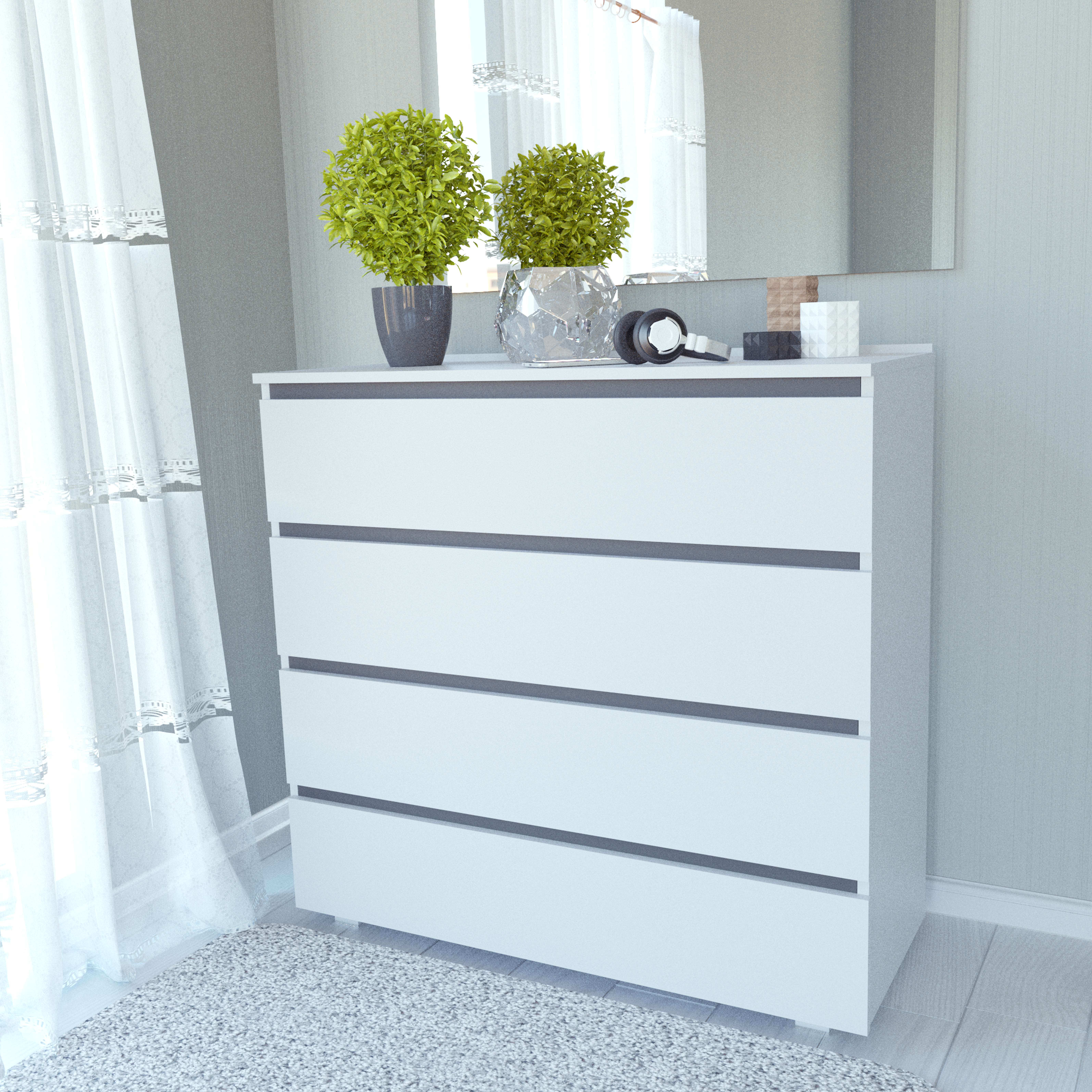 Фото комод DiPortes komod-kapri-k-40-belyj-planka-antracit колір: , ціна, опис, разміри — інтернет-магазин меблів в Києві