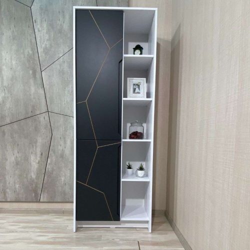 Фото шафа DiPortes penal-santorini-st-7-antracit-s-patinoj-zoloto колір: , ціна, опис, разміри — інтернет-магазин меблів в Києві