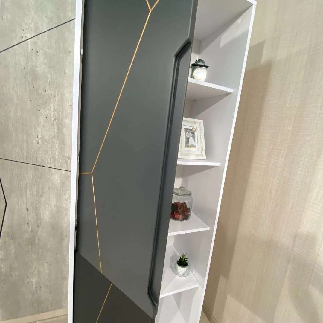 Фото шафа DiPortes penal-santorini-st-7-antracit-s-patinoj-zoloto колір: , ціна, опис, разміри — інтернет-магазин меблів в Києві