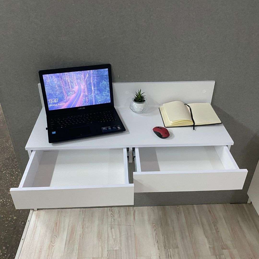 Фото комп'ютерний стіл DiPortes kompyuternyj-stol-navesnoj-vt-351-belyj колір: , ціна, опис, разміри — інтернет-магазин меблів в Києві