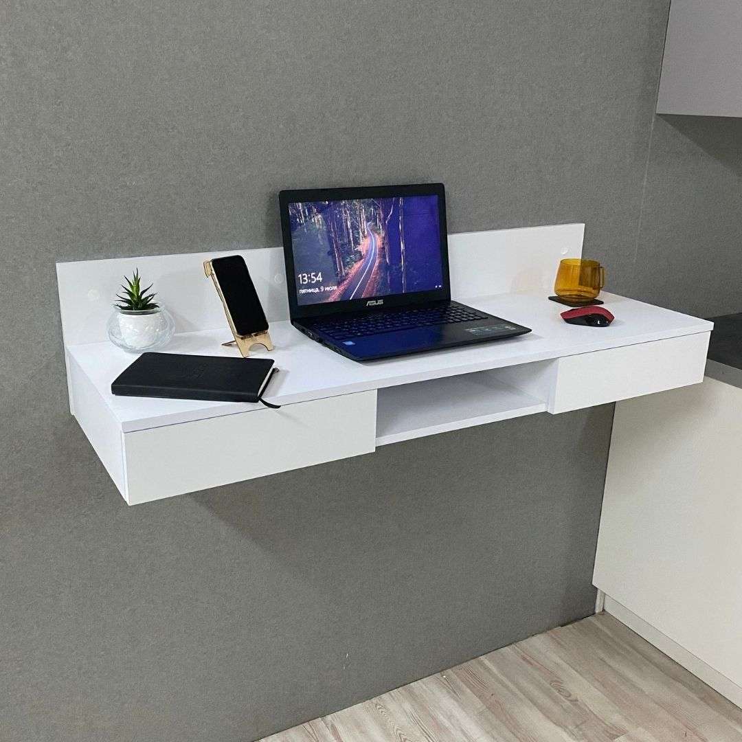 Фото комп'ютерний стіл DiPortes kompyuternyj-stol-navesnoj-vt-352-belyj колір: , ціна, опис, разміри — інтернет-магазин меблів в Києві