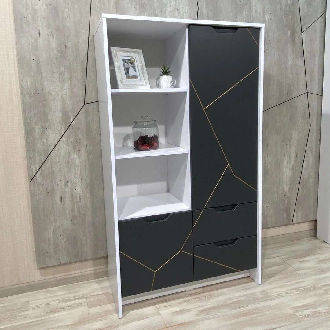 Фото шафа DiPortes penal-santorini-st-6-antracit-s-patinoj-zoloto колір: , ціна, опис, разміри — інтернет-магазин меблів в Києві