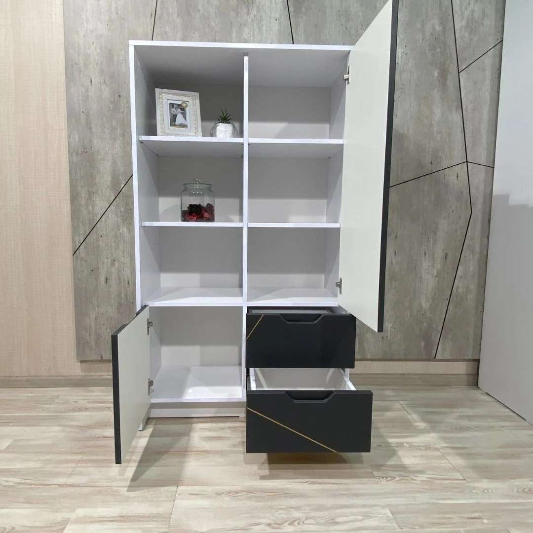 Фото шафа DiPortes penal-santorini-st-6-antracit-s-patinoj-zoloto колір: , ціна, опис, разміри — інтернет-магазин меблів в Києві