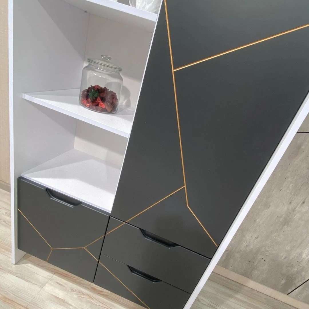 Фото шафа DiPortes penal-santorini-st-6-antracit-s-patinoj-zoloto колір: , ціна, опис, разміри — інтернет-магазин меблів в Києві