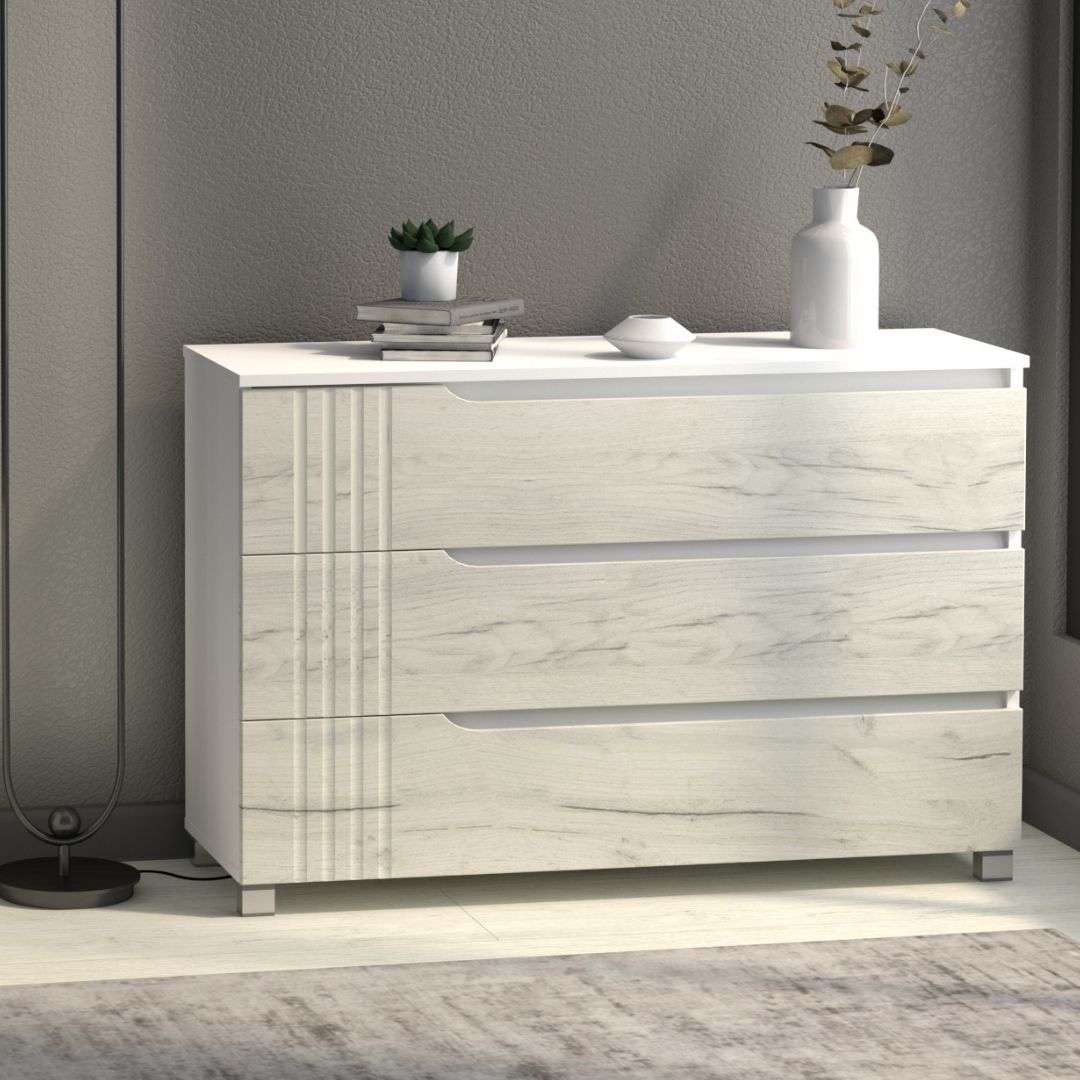 Фото комод DiPortes komod-portlend-k-30-dub-kraft-belyj колір: , ціна, опис, разміри — інтернет-магазин меблів в Києві