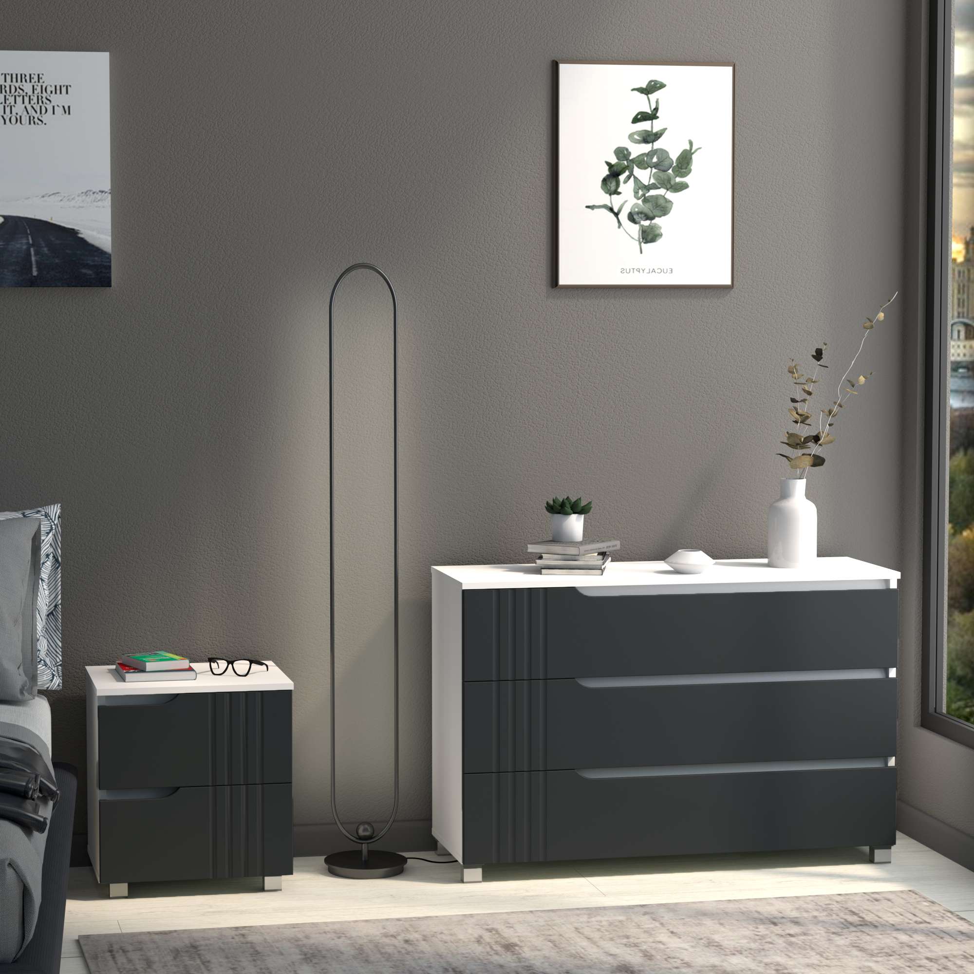 Фото комод DiPortes komod-portlend-k-30-grafit-matovyj колір: , ціна, опис, разміри — інтернет-магазин меблів в Києві