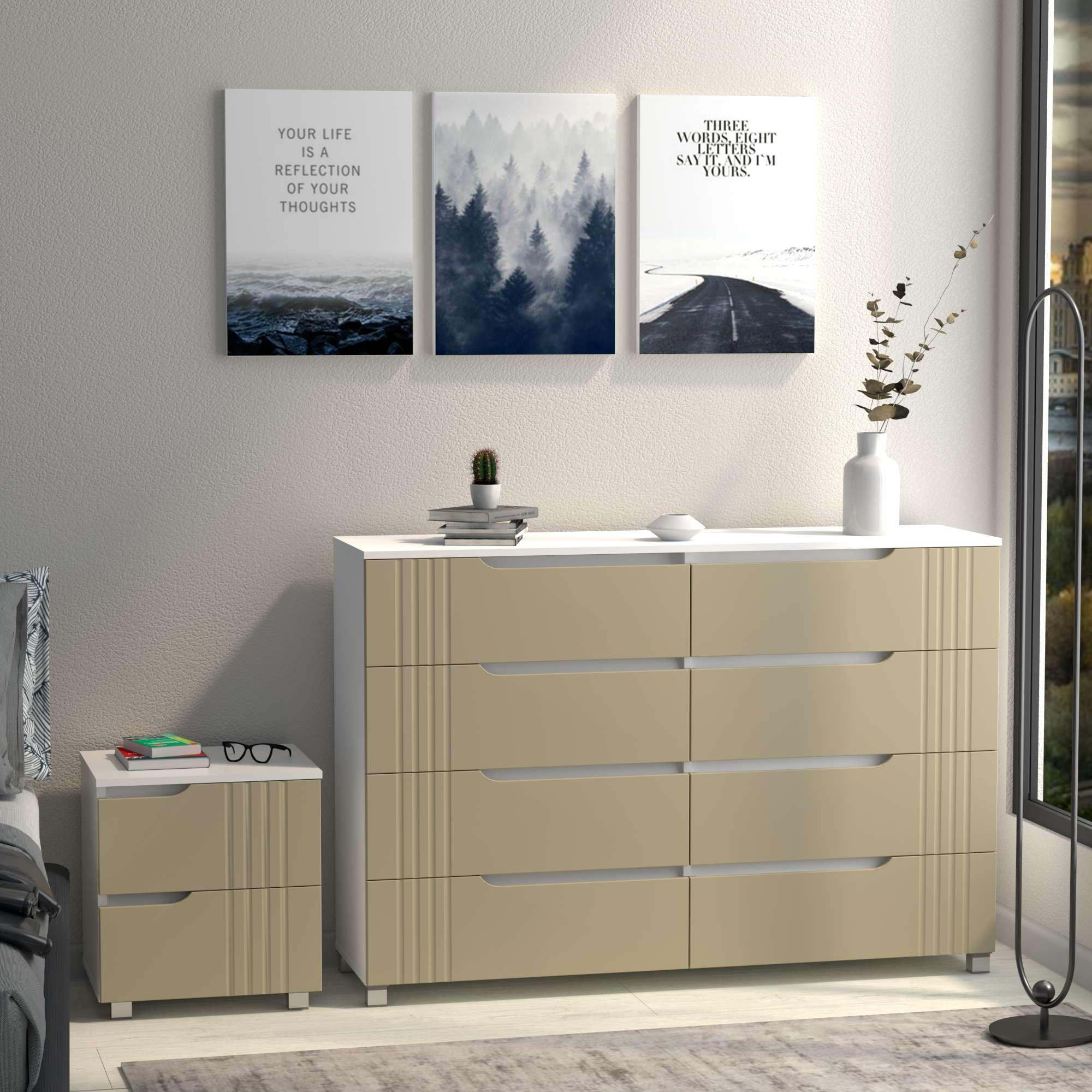 Фото тумбочка DiPortes tumba-portlend-k-25-pesochnyj-soft колір: , ціна, опис, разміри — інтернет-магазин меблів в Києві