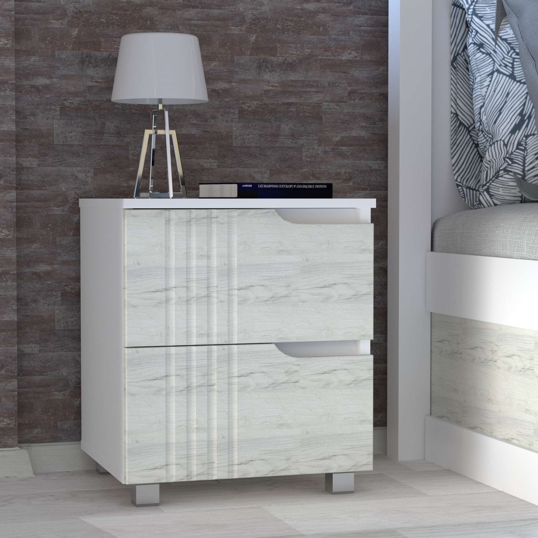 Фото тумбочка DiPortes tumba-portlend-k-25-dub-kraft-belyj колір: , ціна, опис, разміри — інтернет-магазин меблів в Києві