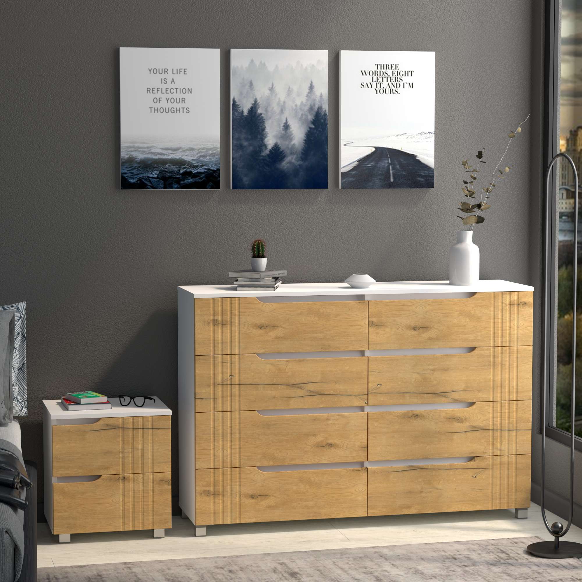 Фото тумбочка DiPortes tumba-portlend-k-25-dub-kanadskij колір: , ціна, опис, разміри — інтернет-магазин меблів в Києві