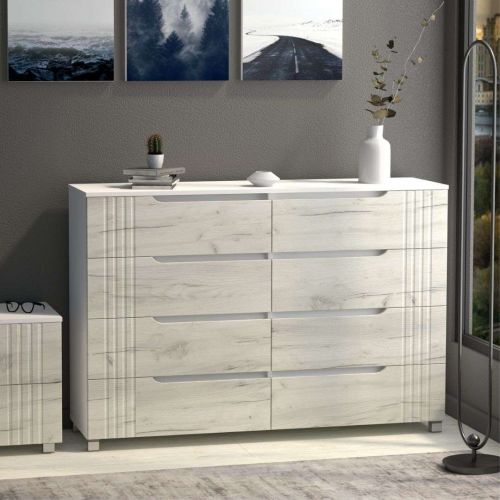 Фото комод DiPortes komod-portlend-k-407-dub-krafta-belyj колір: , ціна, опис, разміри — інтернет-магазин меблів в Києві