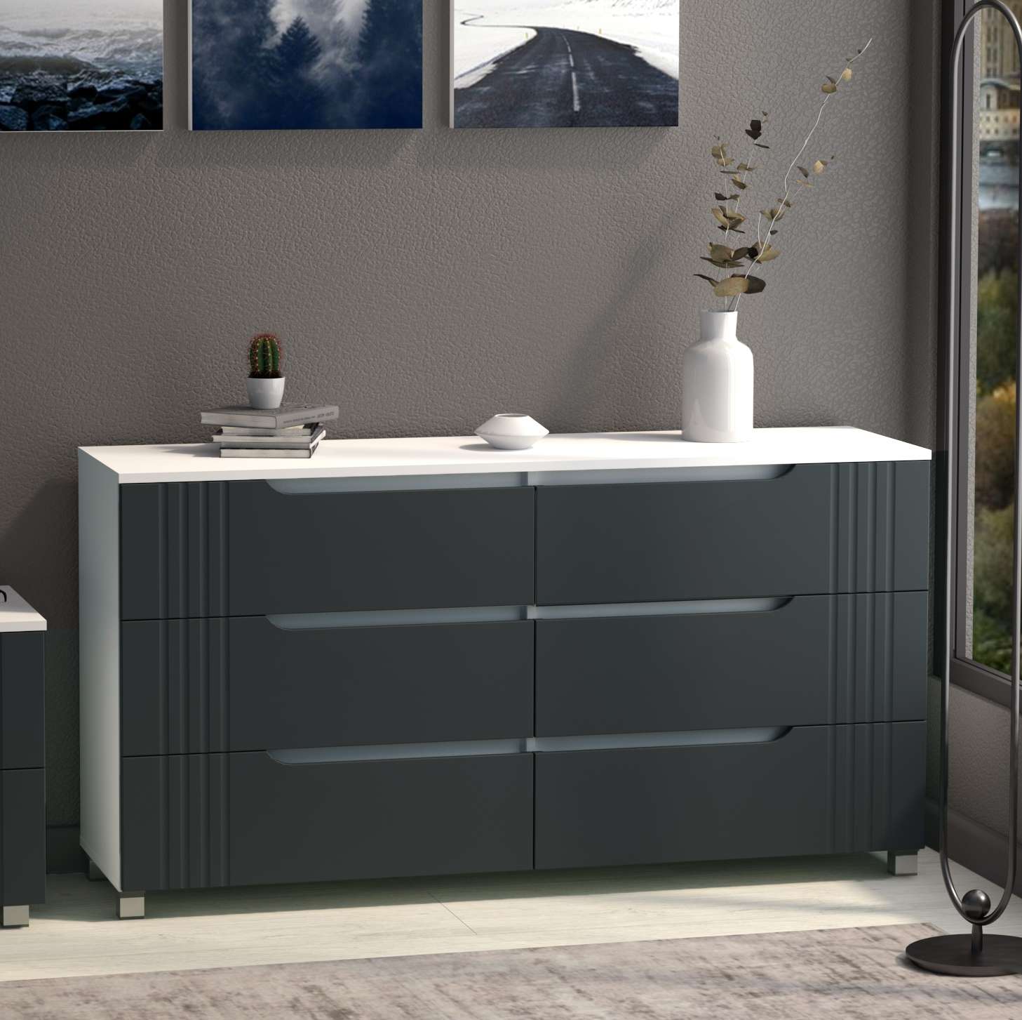 Фото комод DiPortes komod-portlend-k-307-grafit-matovyj колір: , ціна, опис, разміри — інтернет-магазин меблів в Києві