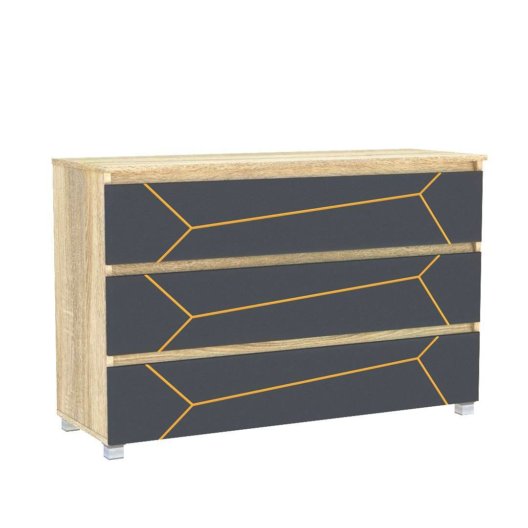 Фото комод DiPortes komod-milos-k-30-sonoma-grafit-zolotaya колір: Дуб сонома, ціна, опис, разміри — інтернет-магазин меблів в Києві