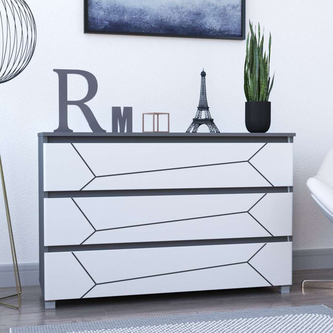 Фото комод DiPortes komod-milos-k-30-grafit-belyj-mat-chernaya колір: , ціна, опис, разміри — інтернет-магазин меблів в Києві