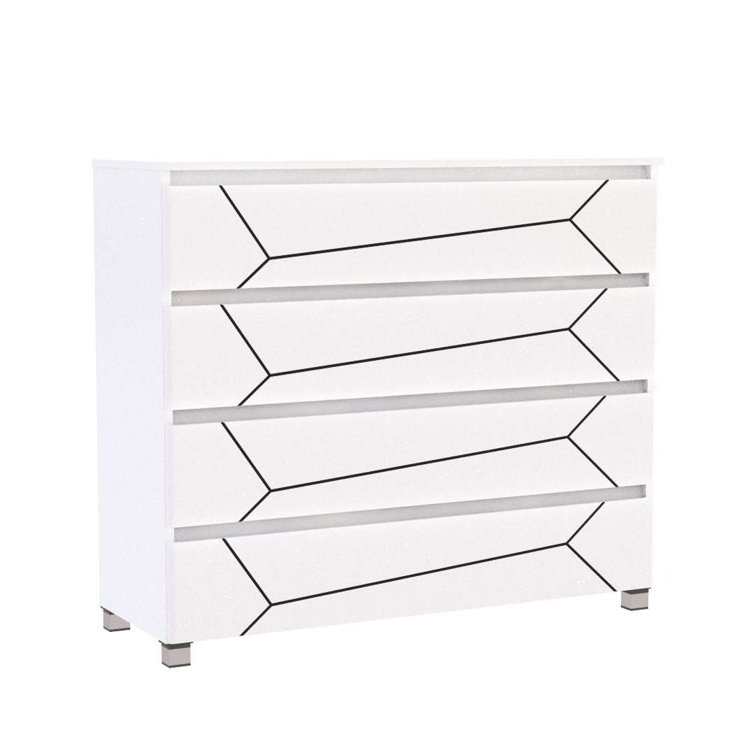 Фото комод DiPortes komod-milos-k-40-belyj-belyj-mat-chernaya-patina колір: , ціна, опис, разміри — інтернет-магазин меблів в Києві