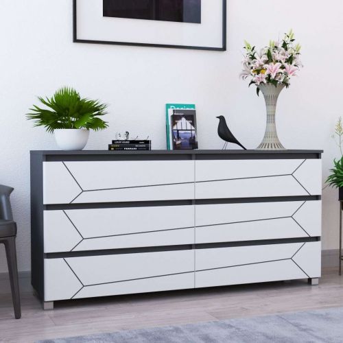 Фото комод DiPortes komod-milos-k-307-grafit-belyj-mat-chernaya колір: , ціна, опис, разміри — інтернет-магазин меблів в Києві