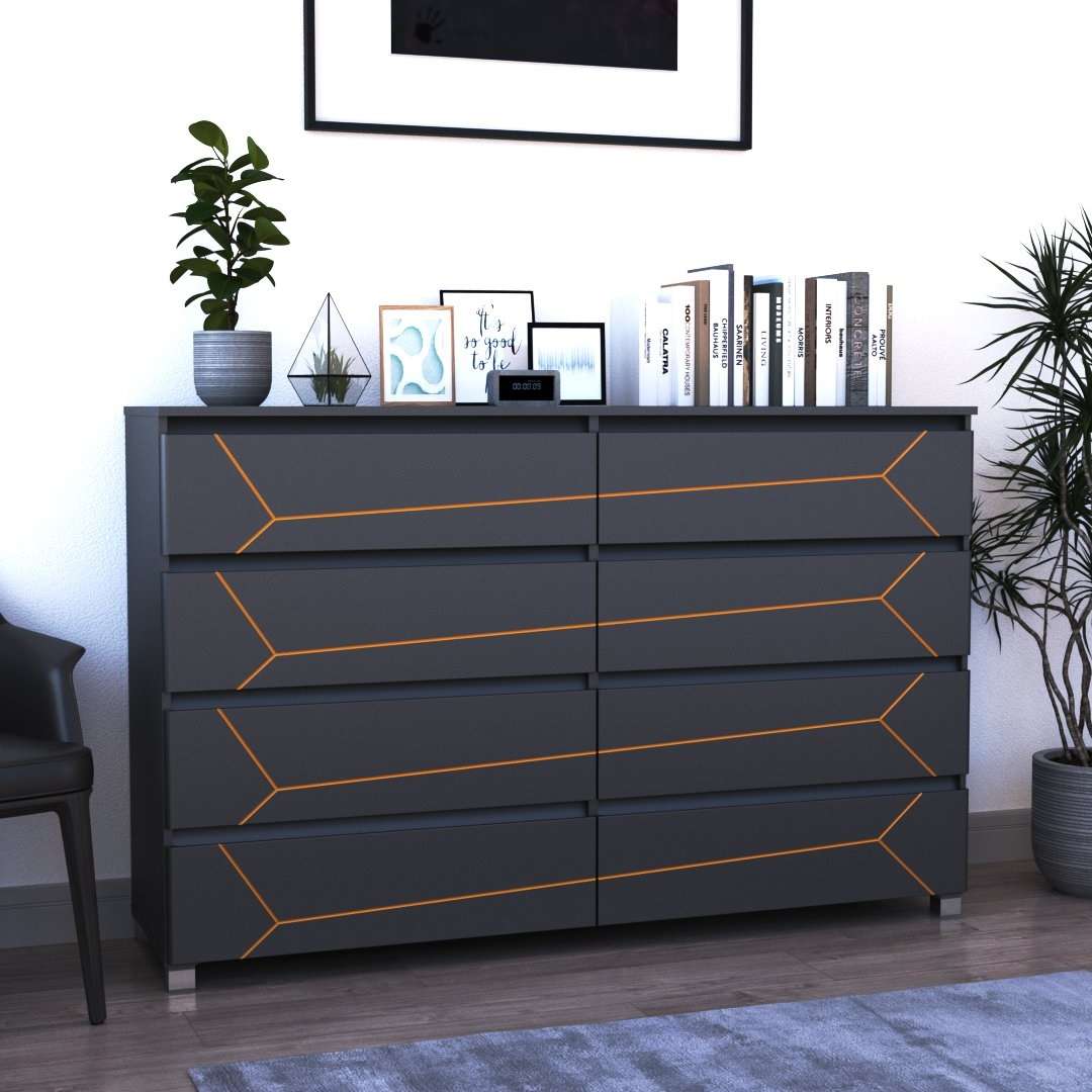 Фото комод DiPortes komod-milos-k-407-grafit-zolotaya-patina колір: , ціна, опис, разміри — інтернет-магазин меблів в Києві