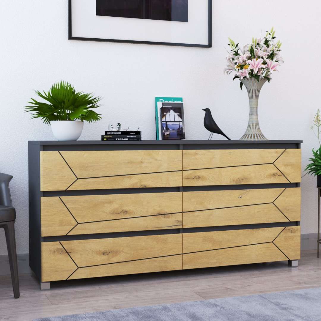 Фото комод DiPortes komod-milos-k-307-grafit-kanadskij-chernaya колір: , ціна, опис, разміри — інтернет-магазин меблів в Києві