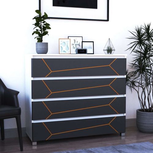 Фото комод DiPortes komod-milos-k-40-belyj-grafit-zoloto-patina колір: , ціна, опис, разміри — інтернет-магазин меблів в Києві