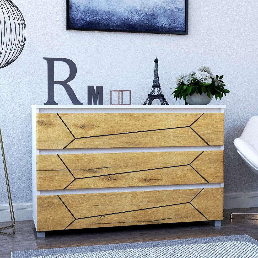 Фото комод DiPortes komod-milos-k-30-belyj-kanadskij-chernaya колір: , ціна, опис, разміри — інтернет-магазин меблів в Києві