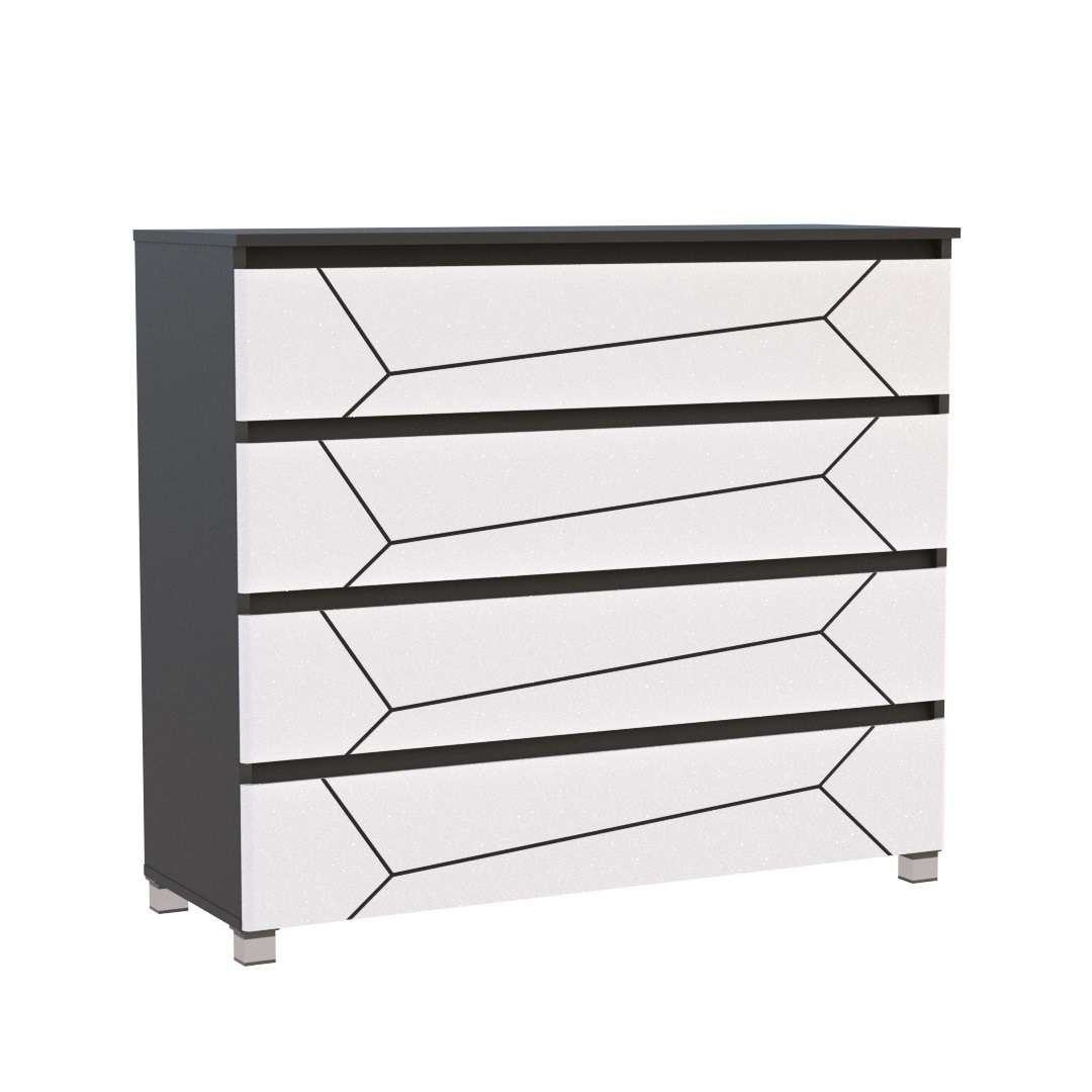 Фото комод DiPortes komod-milos-k-40-grafit-belyj-mat-chernaya колір: , ціна, опис, разміри — інтернет-магазин меблів в Києві