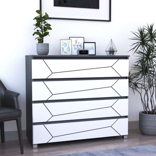 Фото комод DiPortes komod-milos-k-40-grafit-belyj-mat-chernaya колір: , ціна, опис, разміри — інтернет-магазин меблів в Києві