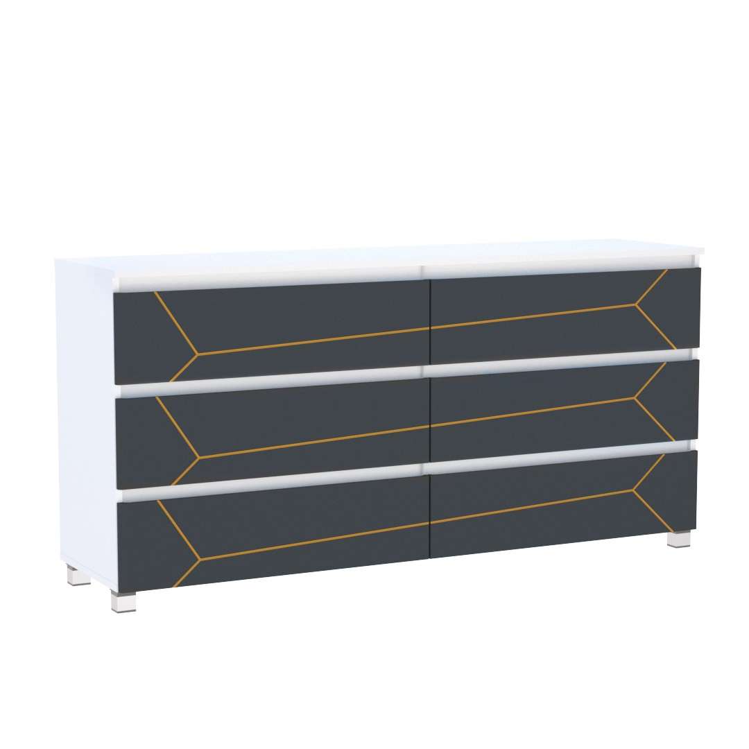 Фото комод DiPortes komod-milos-k-307-belyj-grafit-zoloto-patina колір: , ціна, опис, разміри — інтернет-магазин меблів в Києві
