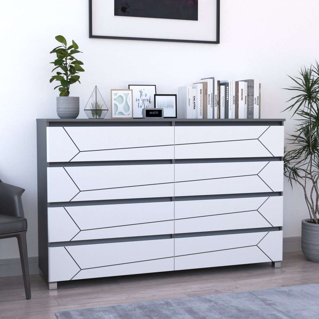 Фото комод DiPortes komod-milos-k-407-grafit-belyj-mat-chernaya колір: , ціна, опис, разміри — інтернет-магазин меблів в Києві