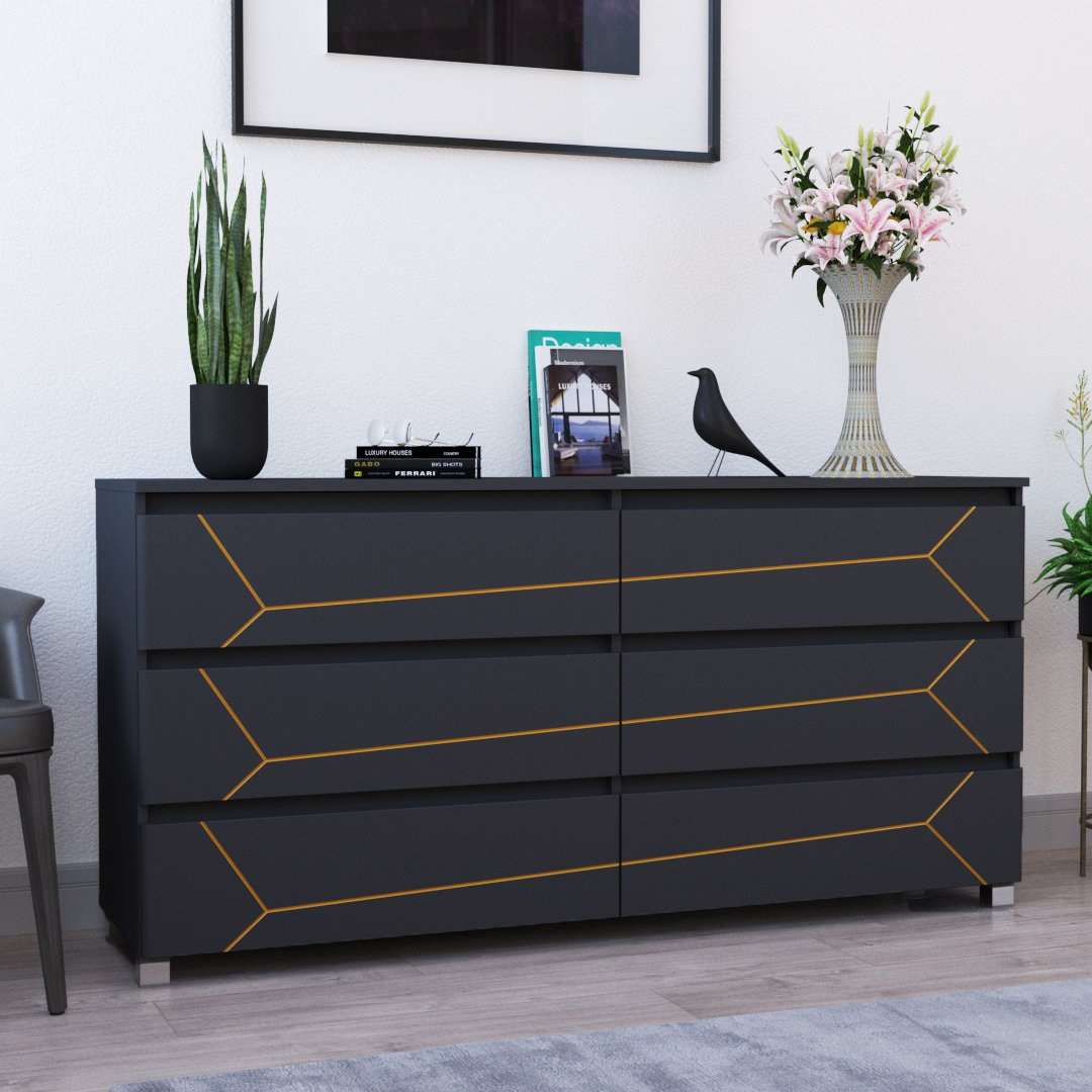 Фото комод DiPortes komod-milos-k-307-grafit-zolotaya-patina колір: , ціна, опис, разміри — інтернет-магазин меблів в Києві