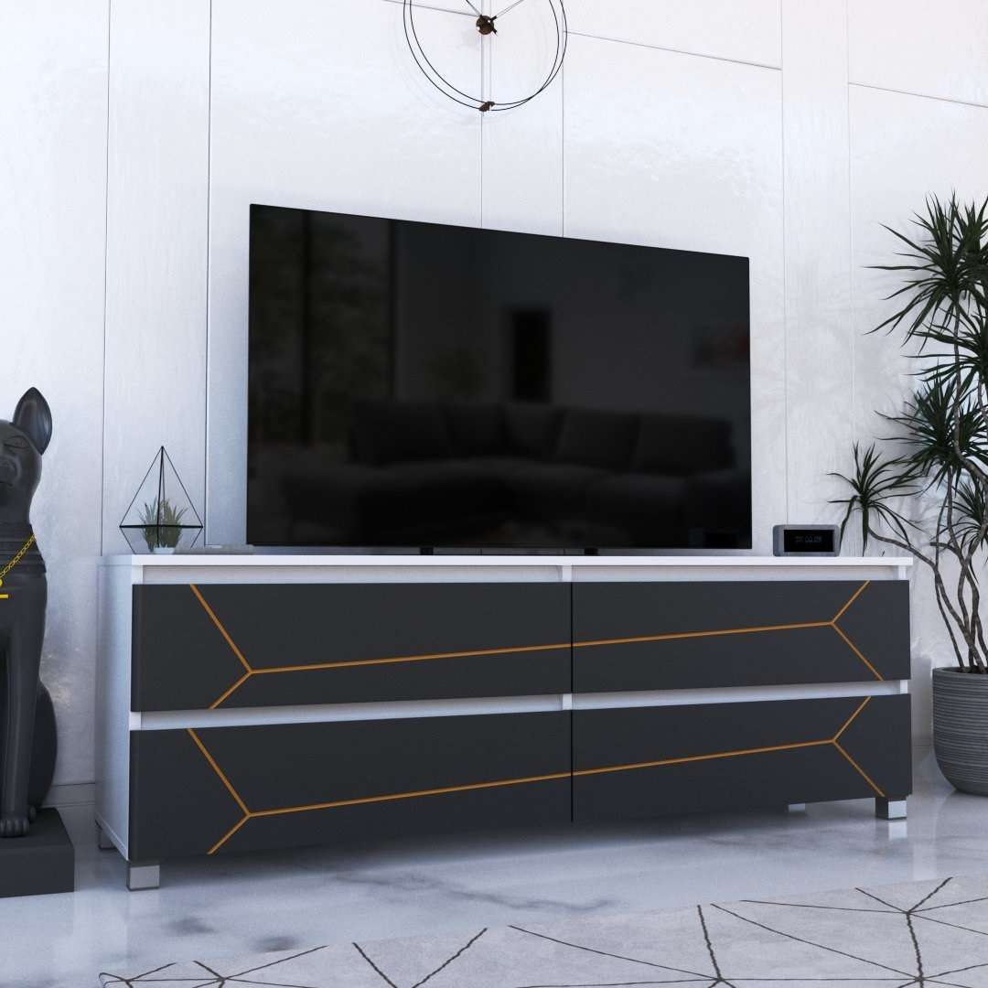 Фото комод DiPortes komod-milos-k-207-belyj-grafit-zoloto-patina колір: , ціна, опис, разміри — інтернет-магазин меблів в Києві