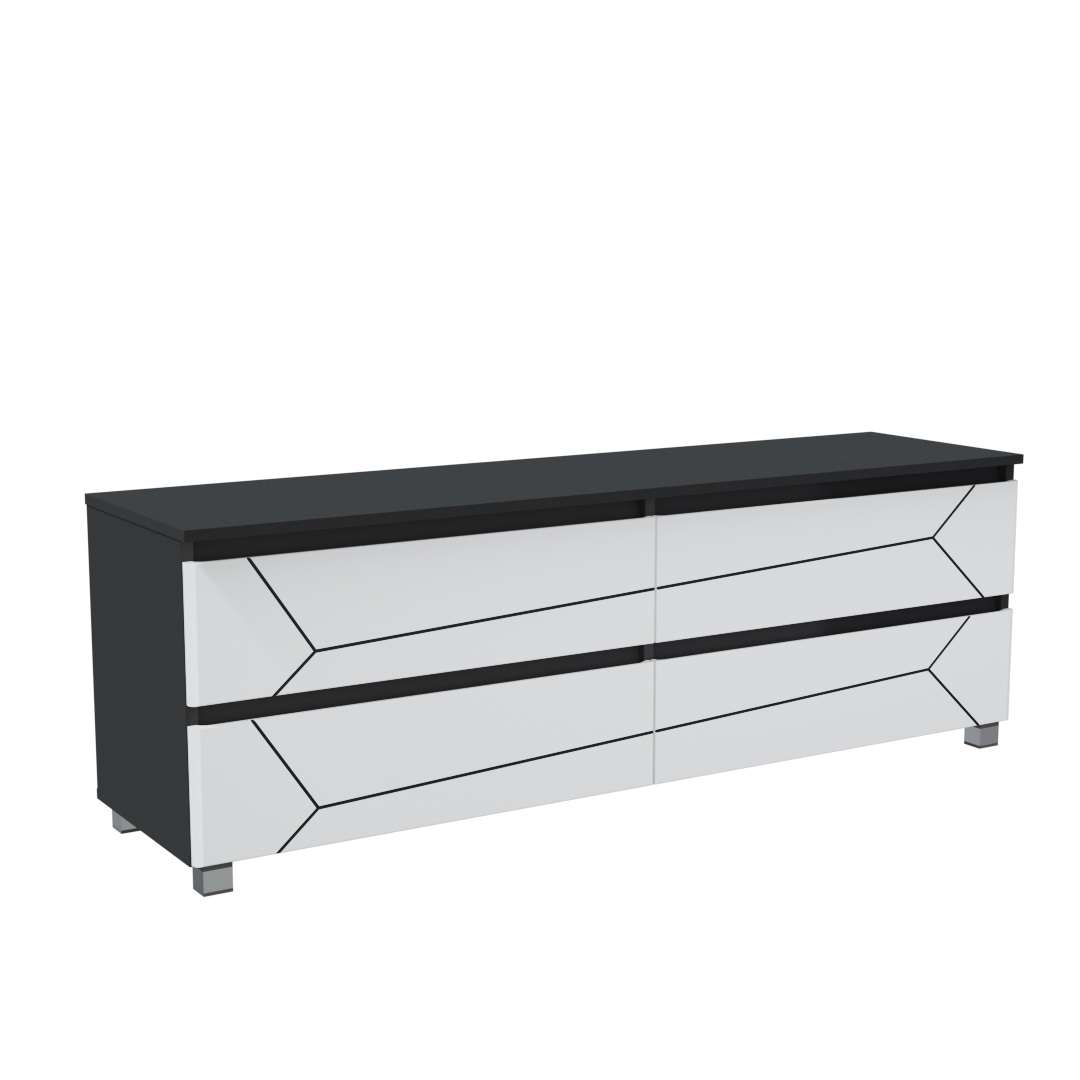 Фото комод DiPortes komod-milos-k-207-grafit-belyj-mat-chernaya колір: , ціна, опис, разміри — інтернет-магазин меблів в Києві