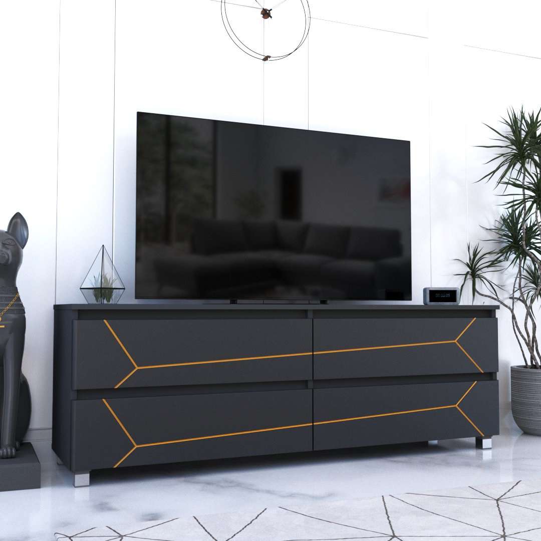 Фото комод DiPortes komod-milos-k-207-grafit-zolotaya-patina колір: , ціна, опис, разміри — інтернет-магазин меблів в Києві