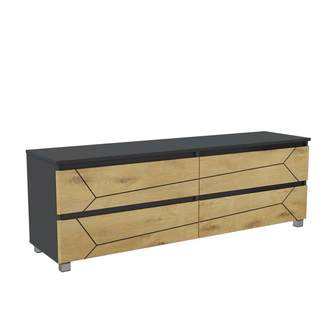 Фото комод DiPortes komod-milos-k-207-grafit-kanadskij-dub-chernaya колір: , ціна, опис, разміри — інтернет-магазин меблів в Києві