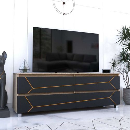 Фото комод DiPortes komod-milos-k-207-sonoma-grafit-zolotaya колір: Дуб сонома, ціна, опис, разміри — інтернет-магазин меблів в Києві